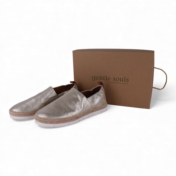 Gentle Souls by Kenneth Cole Metallic Leather Sporty Slip-Ons – Women’s 7.5 - Picture 2 of 8